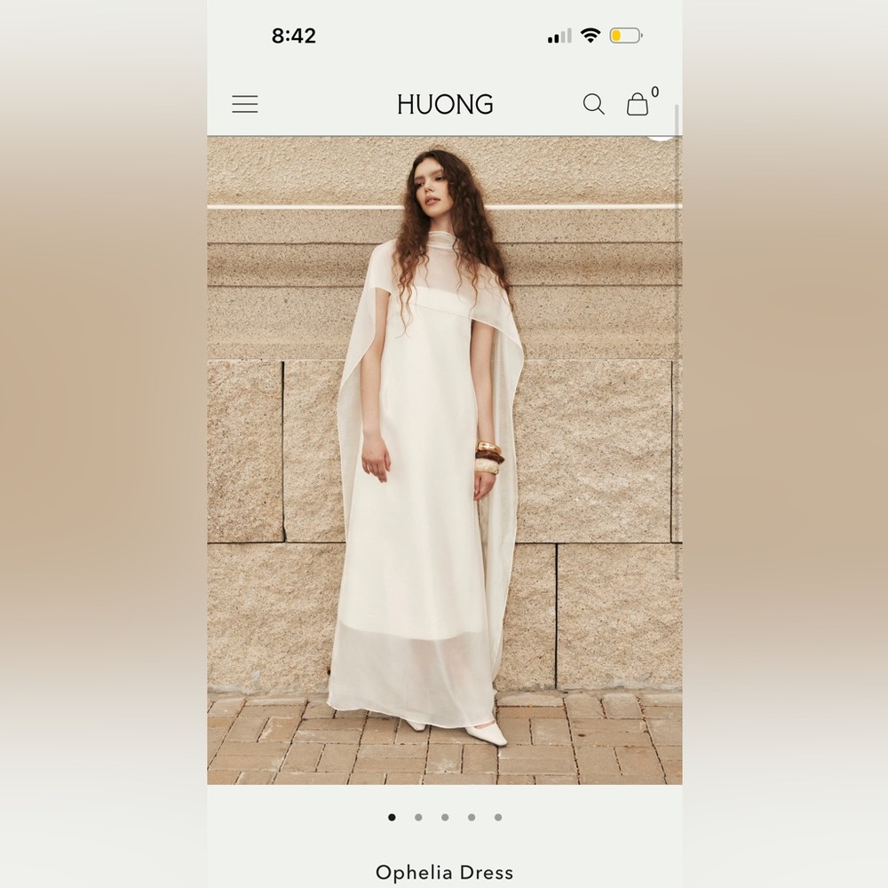 NWT! Huong Boutique - Ophelia Dress - Elegant White - Size Medium